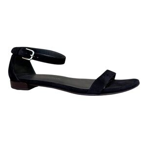 Stuart Weitzman Nudist June Sandals Black Suede Flats‎ Size 7.5